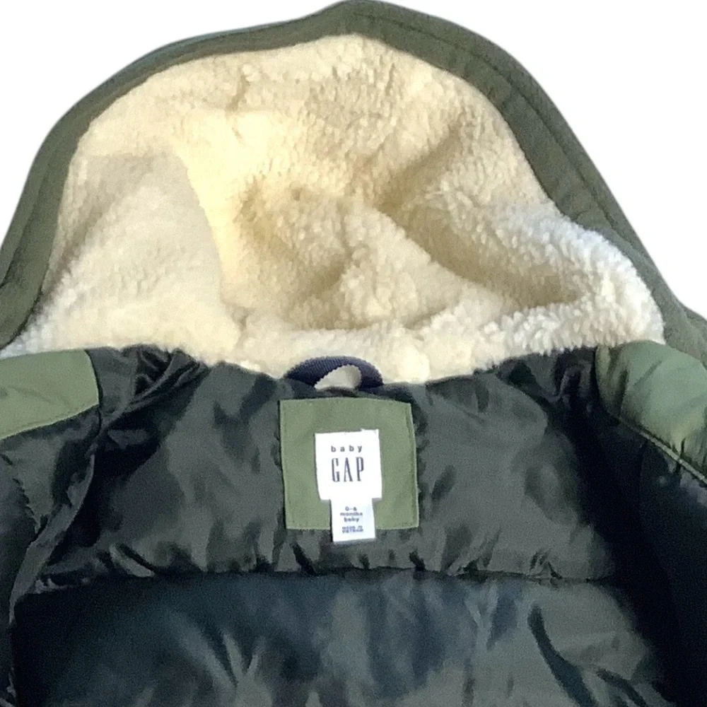 Baby Gap Infants Winter Coat Jacket with Hood Green 0-6 months